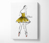 Golden Pink Ballerina 3 Canvas Wall Art