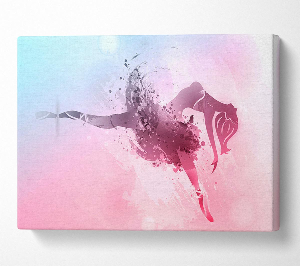 Blue Pink Ballerina 6 Canvas Wall Art