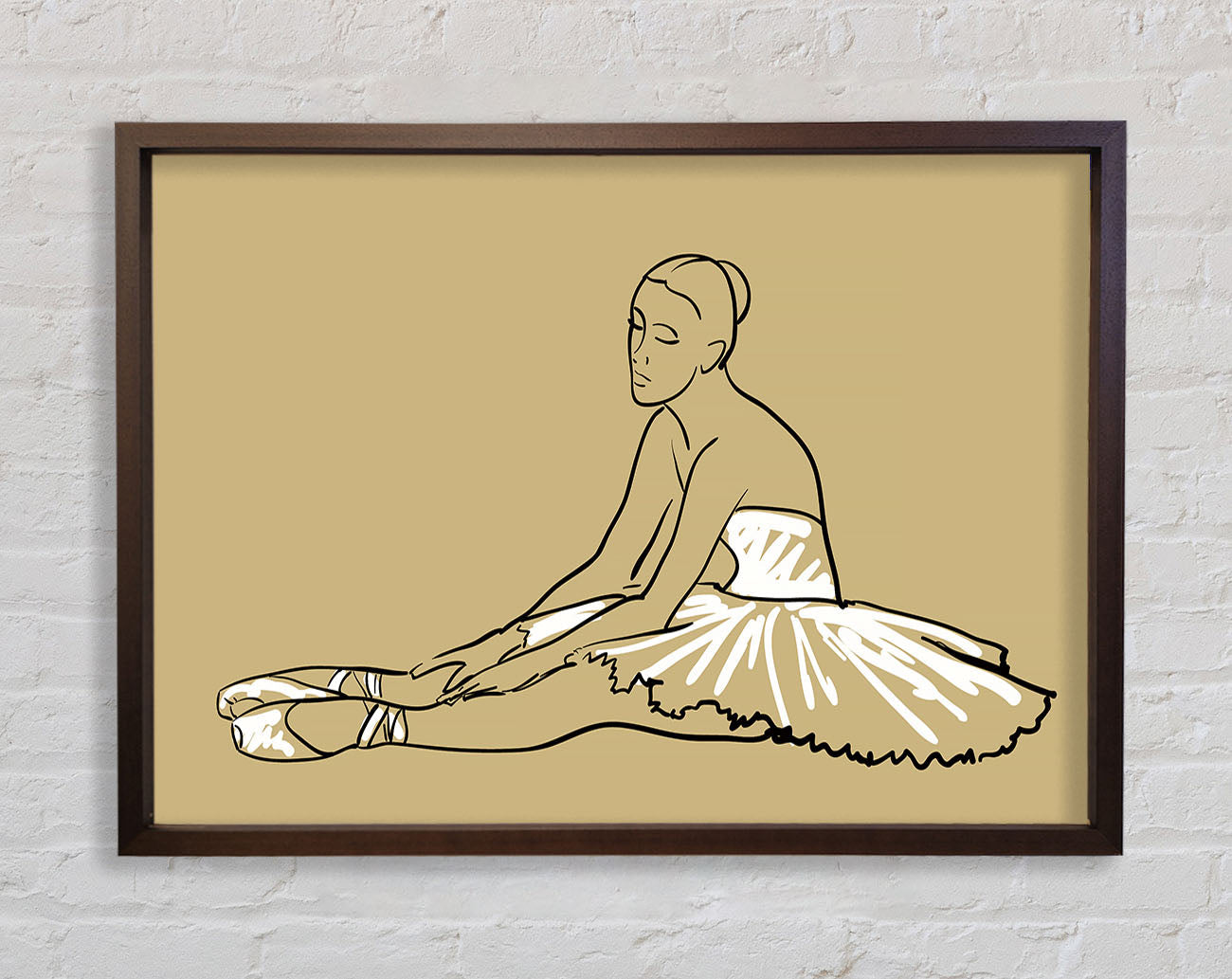 Beige White Ballerina 4 Framed Wall Art