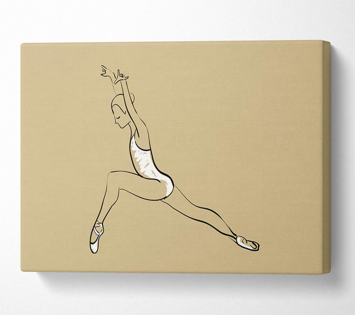 Beige White Ballerina 5 Canvas Wall Art