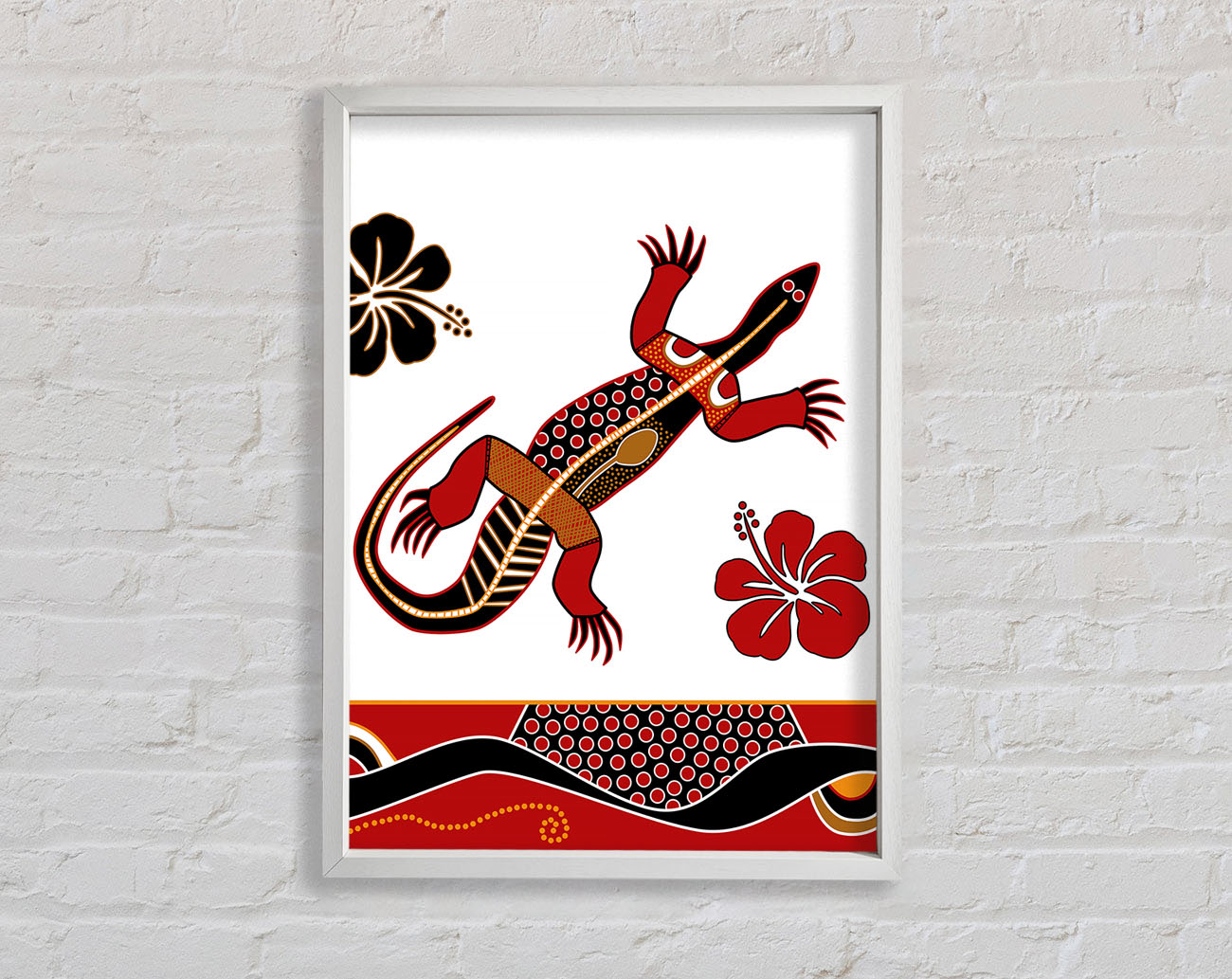 Aboriginal Lizard 1 Framed Wall Art