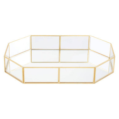 Beauty Vintage Glass Octagonal Jewellery Tray