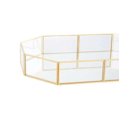 Beauty Vintage Glass Octagonal Jewellery Tray