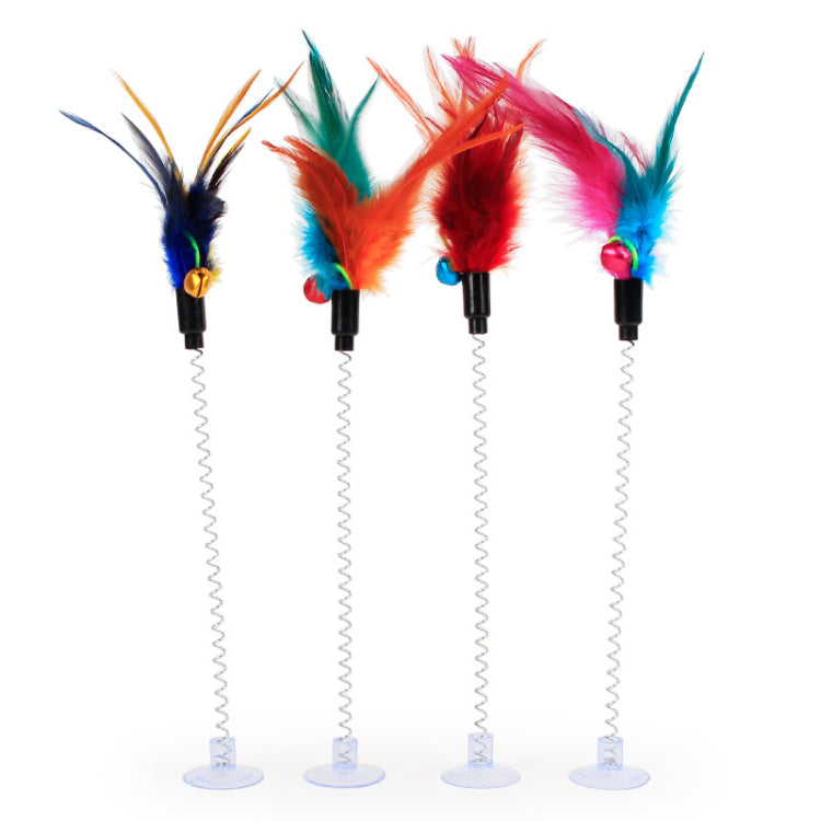 Cat Toy Mouse Type Funny Cat Rod Sucker Wire Spring Toy Color Feather Funny Cat Rod Pet Supplies Kitten