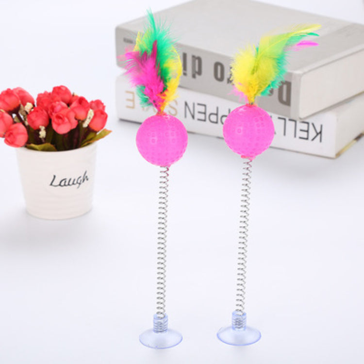 Cat Toy Mouse Type Funny Cat Rod Sucker Wire Spring Toy Color Feather Funny Cat Rod Pet Supplies Kitten