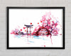 Chinese Cherry Blossom Lake Framed Wall Art