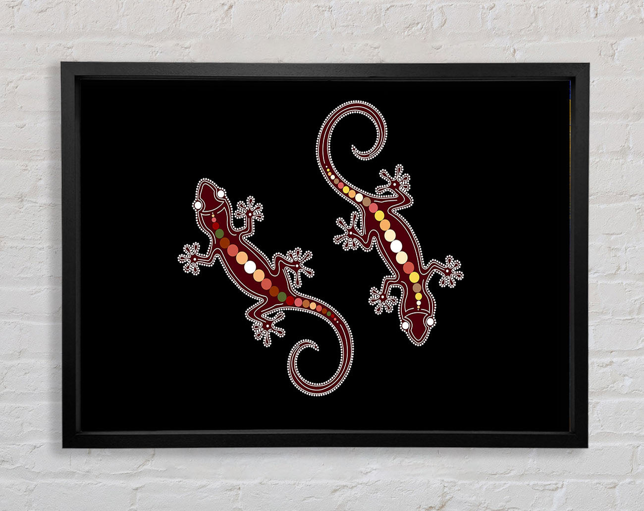 Aboriginal Lizard 4 Framed Wall Art