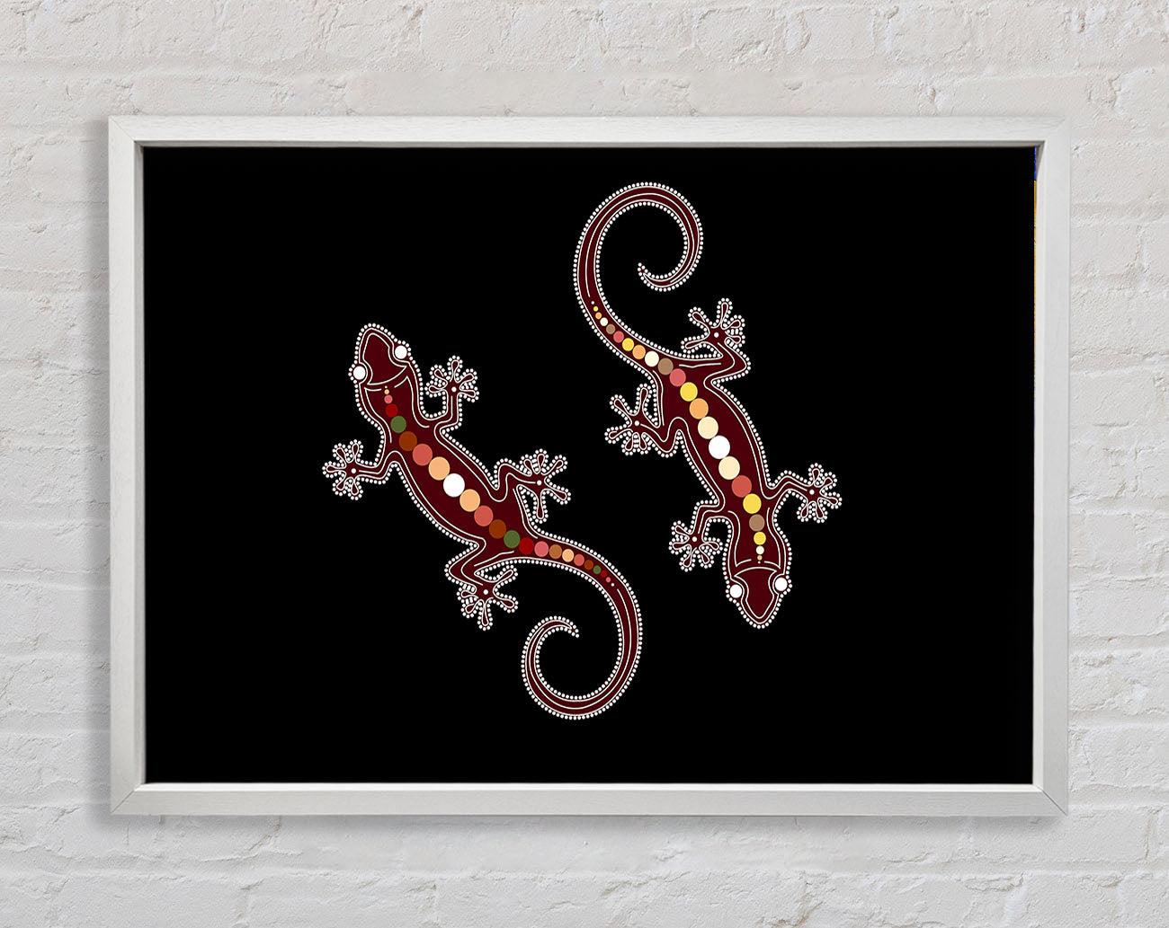 Aboriginal Lizard 4 Framed Wall Art