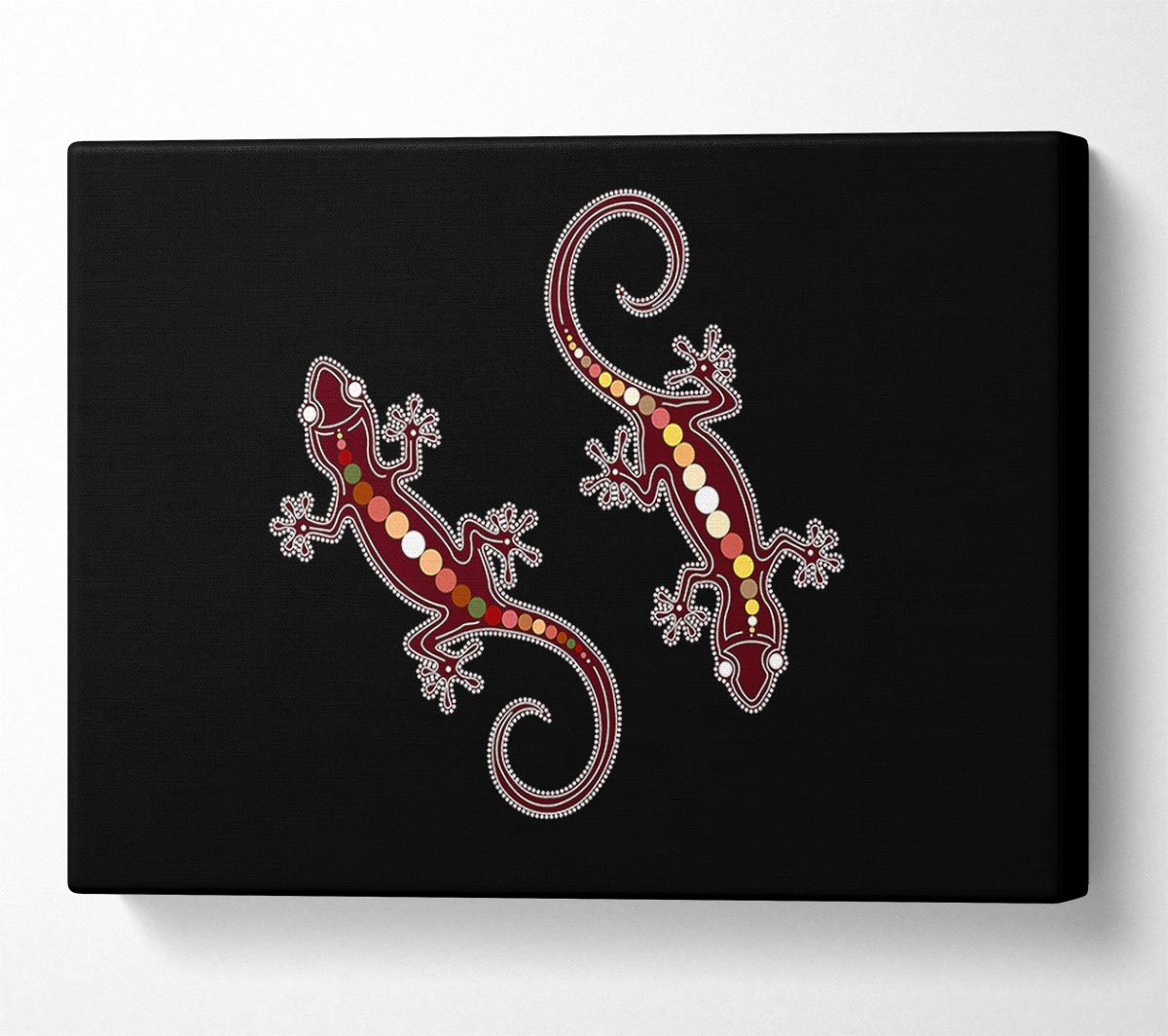 Aboriginal Lizard 4 Canvas Wall Art