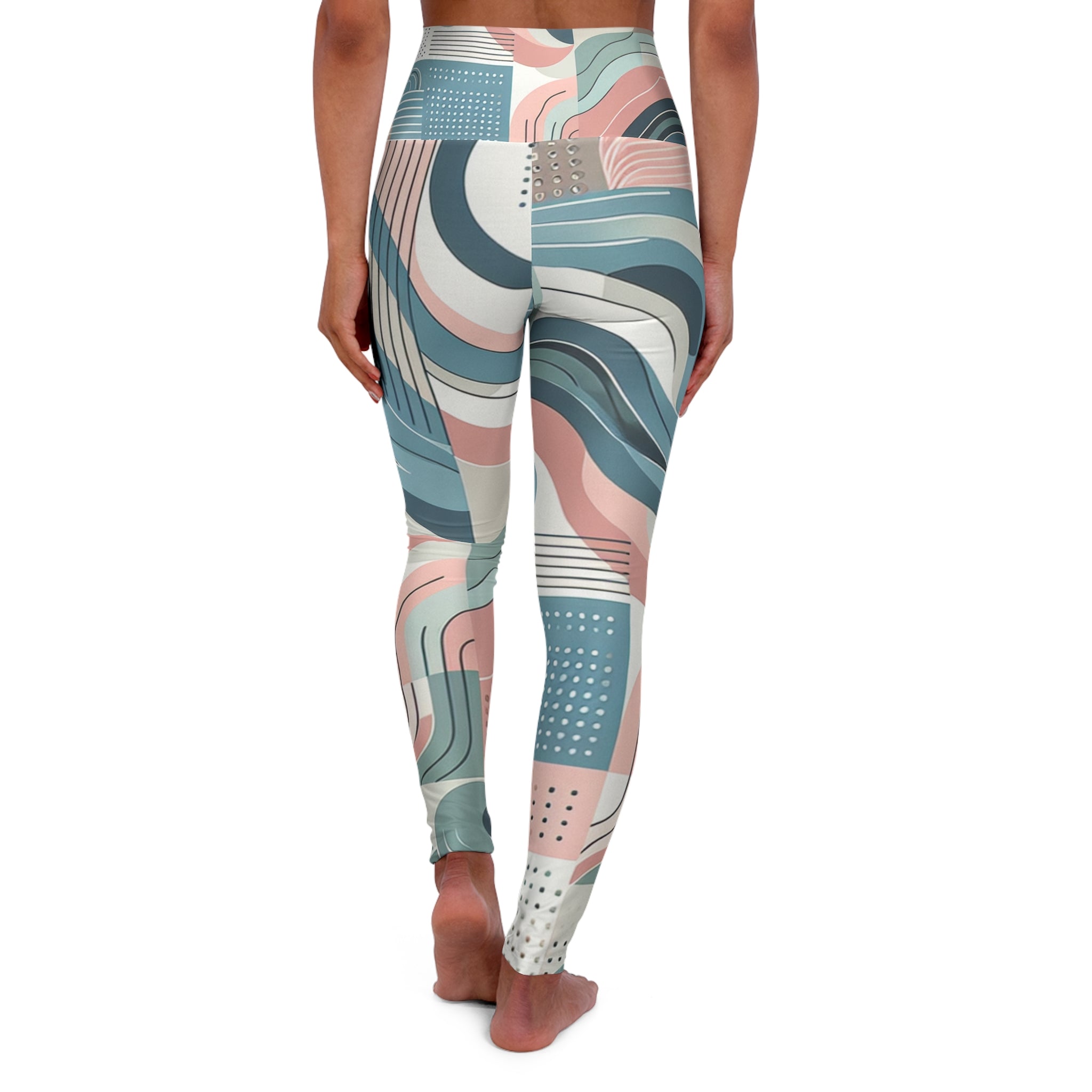 Dazzling Dreams Studio Fitness Fusion Ignite Pastel Leggings - Contemporary Abstract Design, Soft Comfort