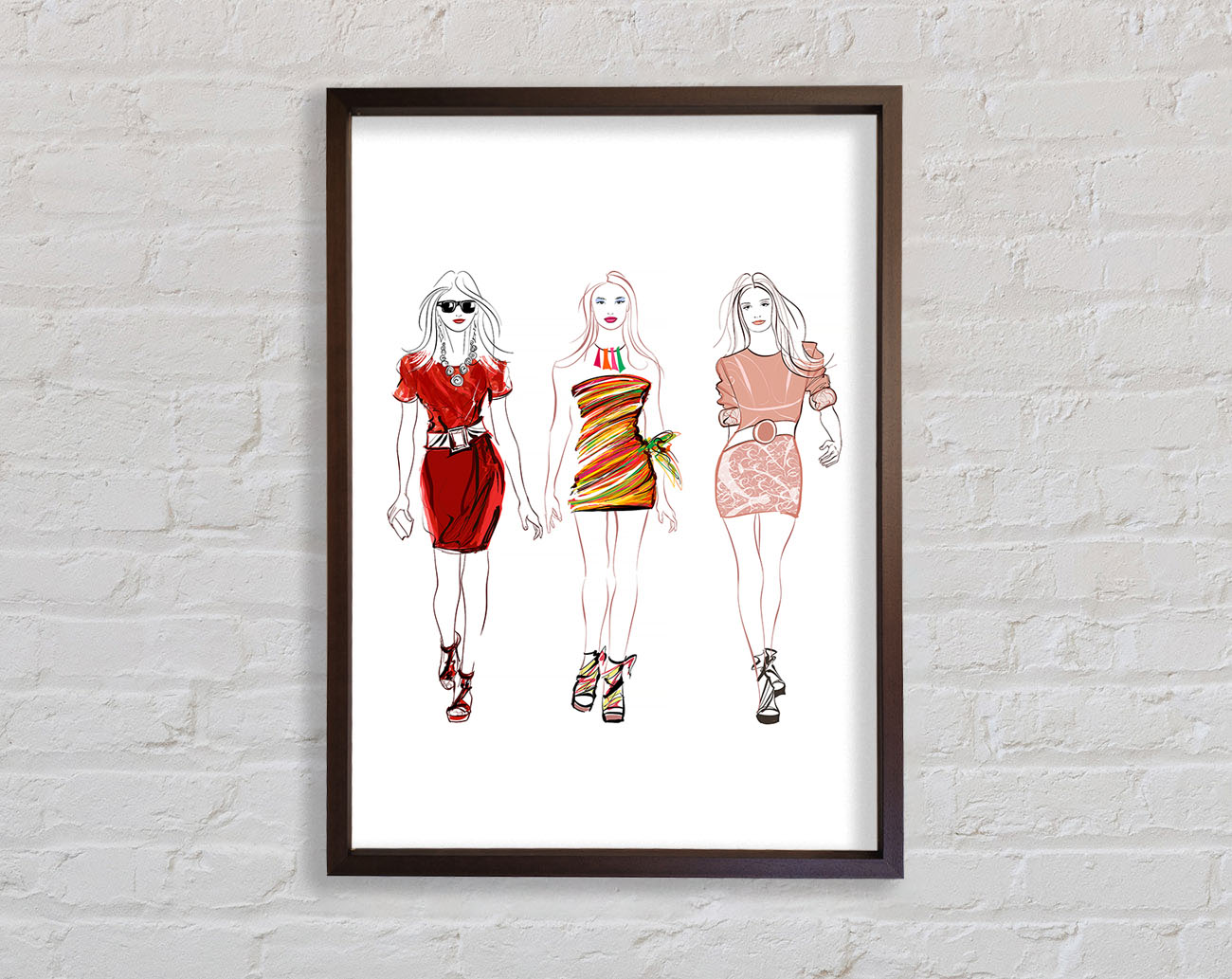 Catwalk Dresses Framed Wall Art