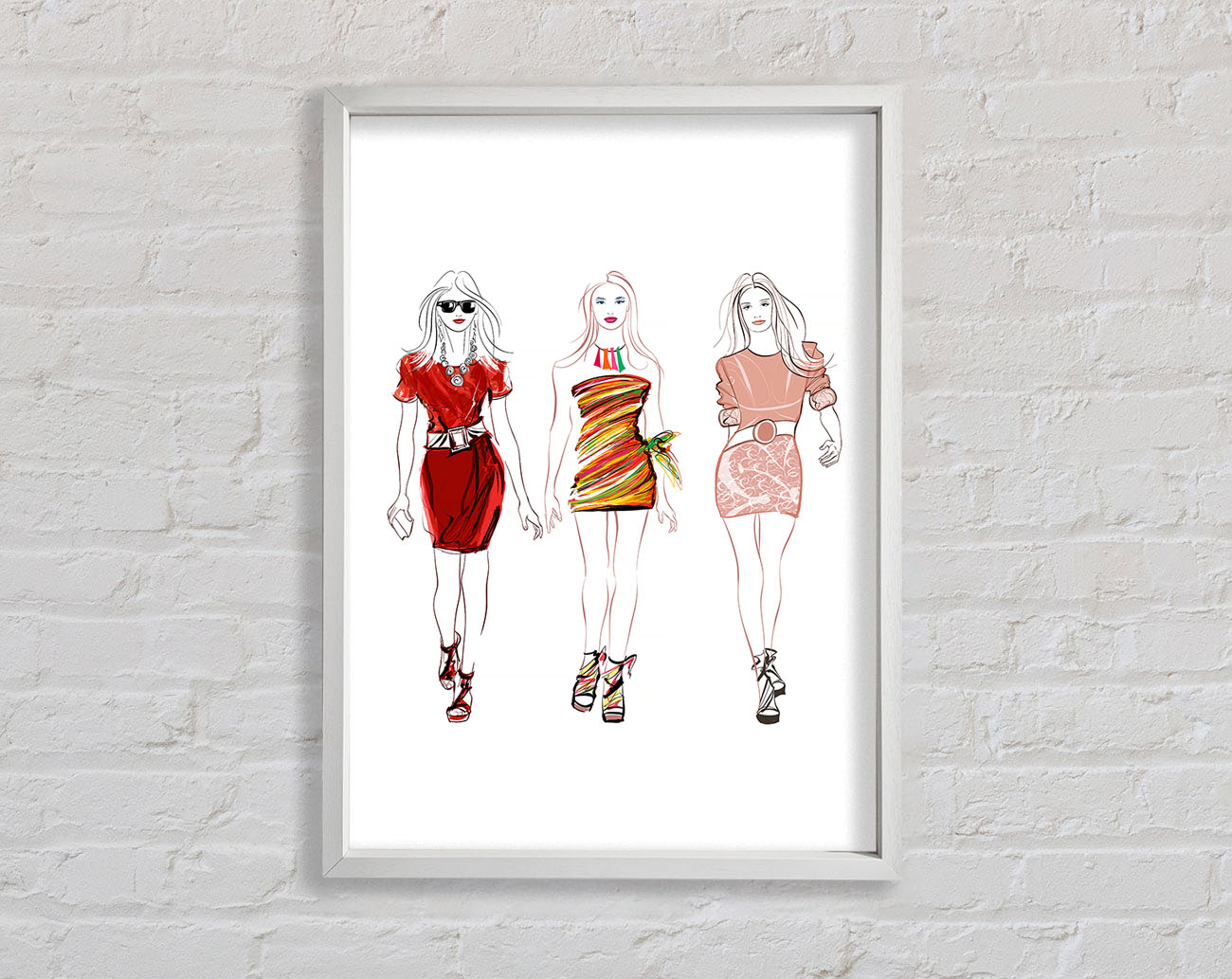 Catwalk Dresses Framed Wall Art