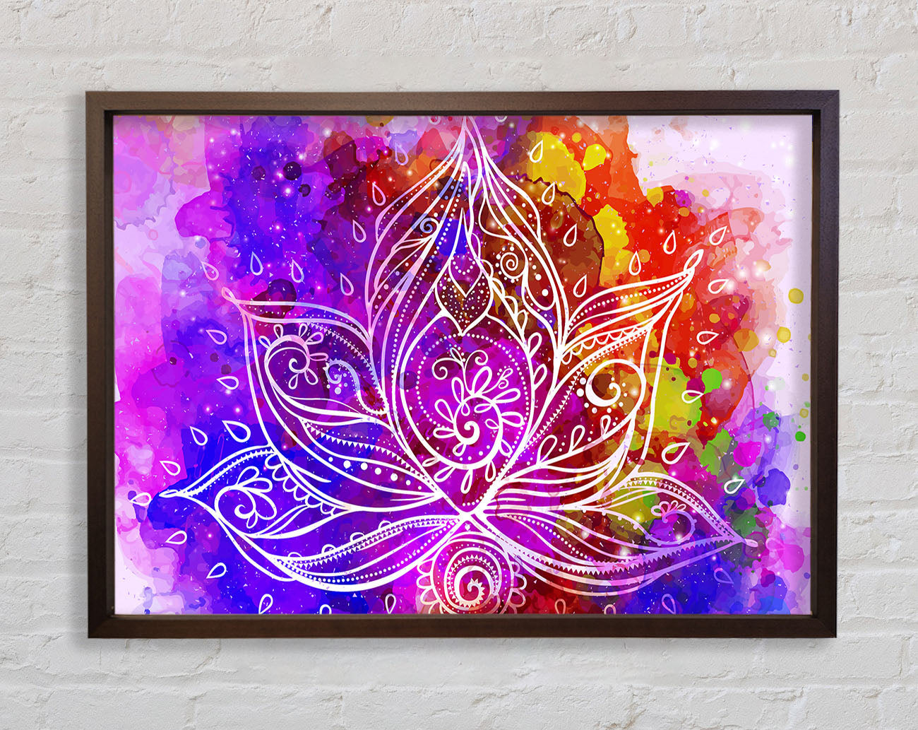 Abstract Lotus Leaves Framed Wall Art