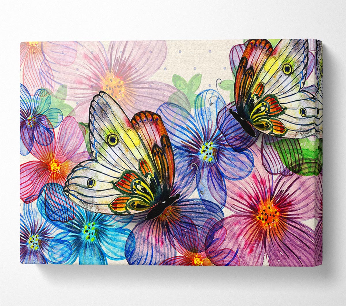 Butterfly Petal Madness Canvas Wall Art