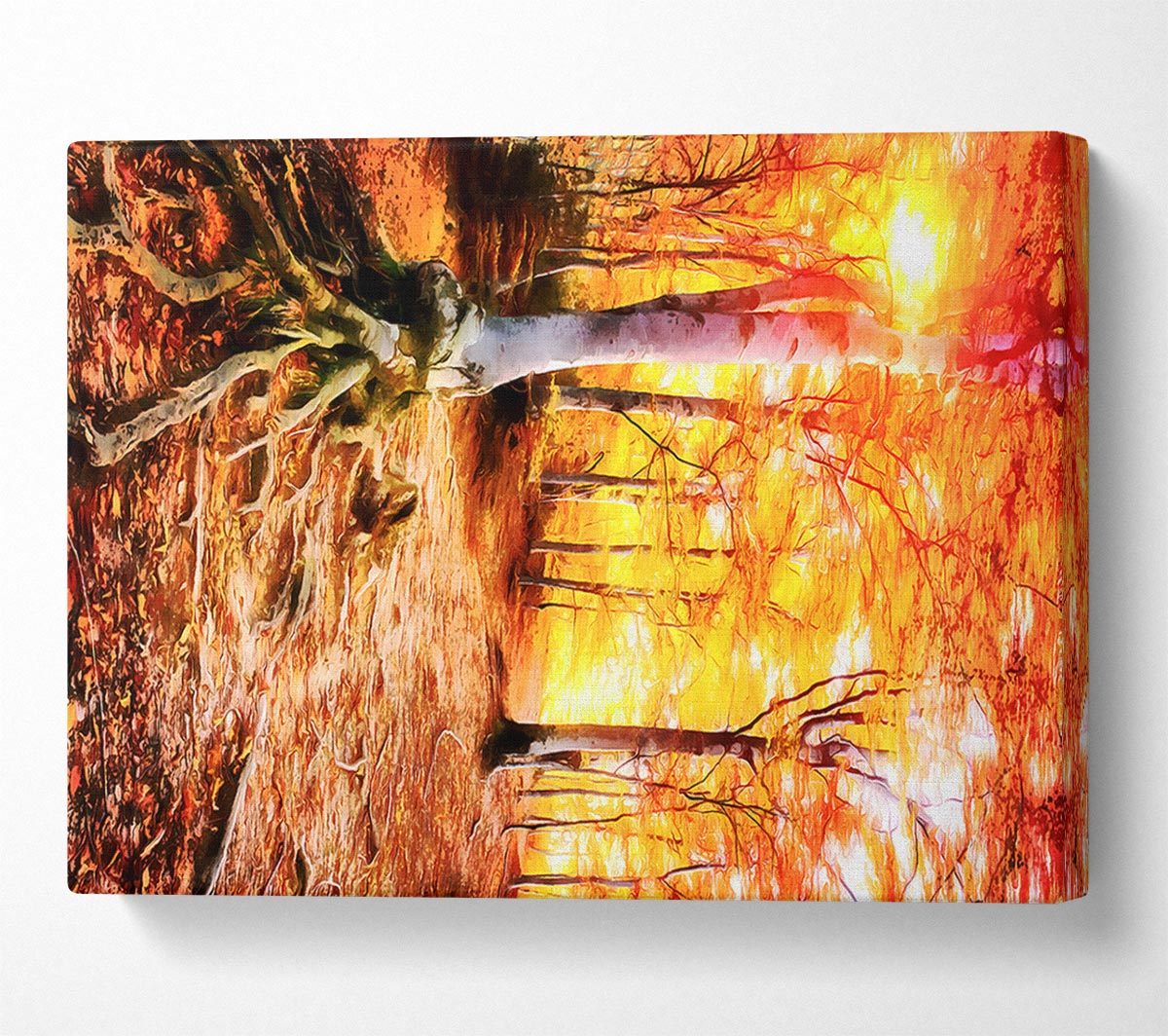 Golden Tre Walk Canvas Wall Art