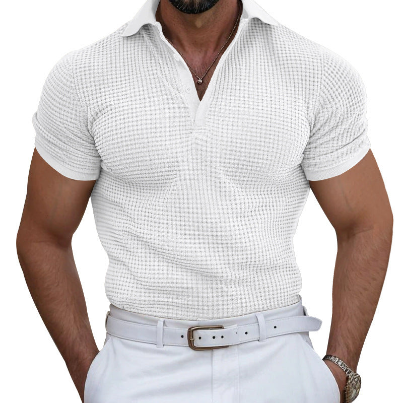 High-end Waffle Polo Shirt For Men