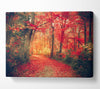Red Tree Walk Canvas Wall Art