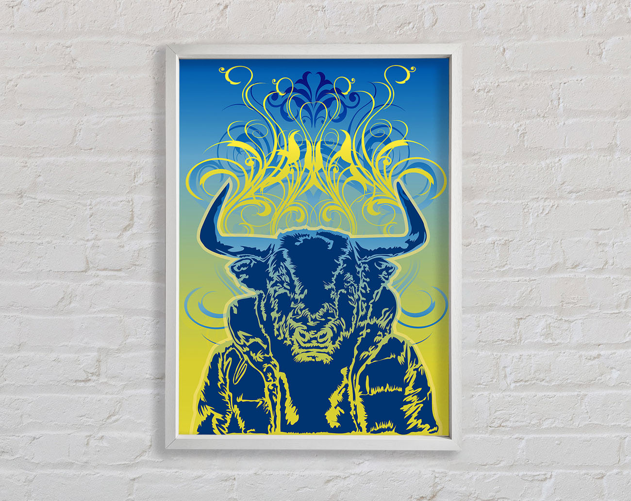 Cool Bull Framed Wall Art