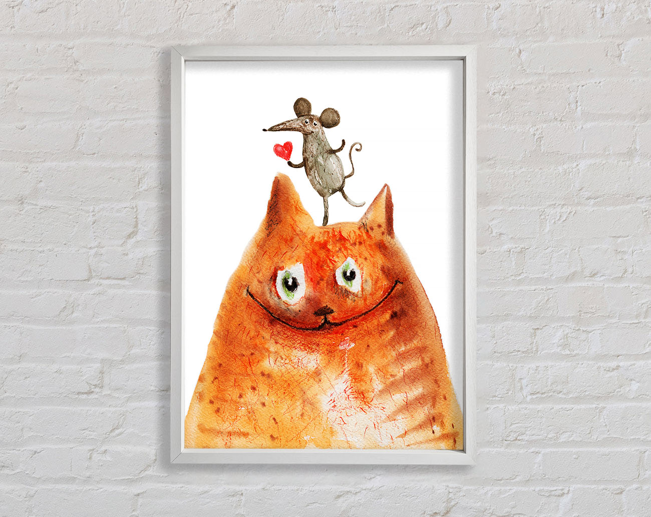 Cat And Mouse Love Framed Wall Art