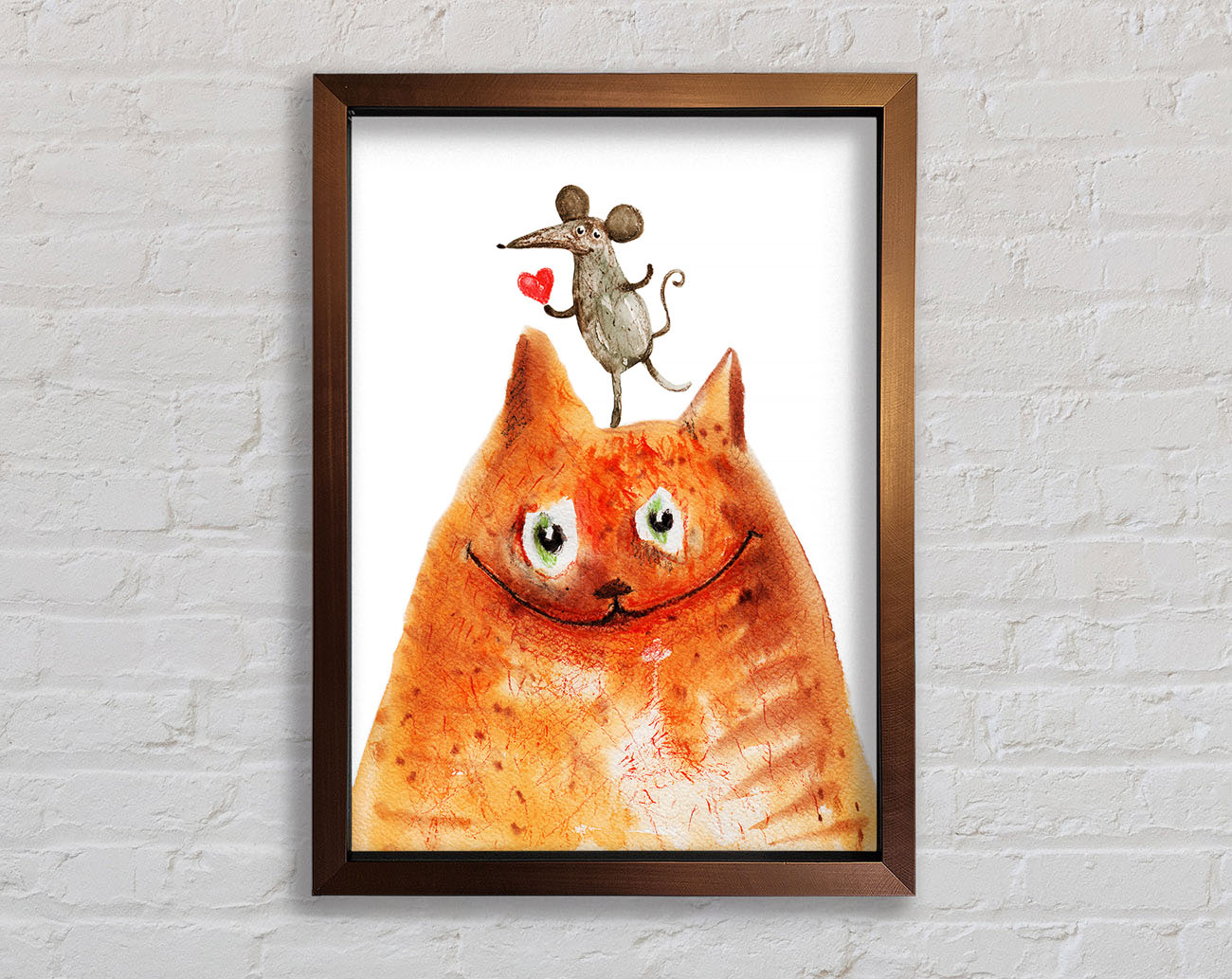 Cat And Mouse Love Framed Wall Art