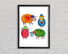 Colourful Sheep Framed Wall Art