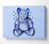 Blue Teddy Bear Stars Canvas Wall Art