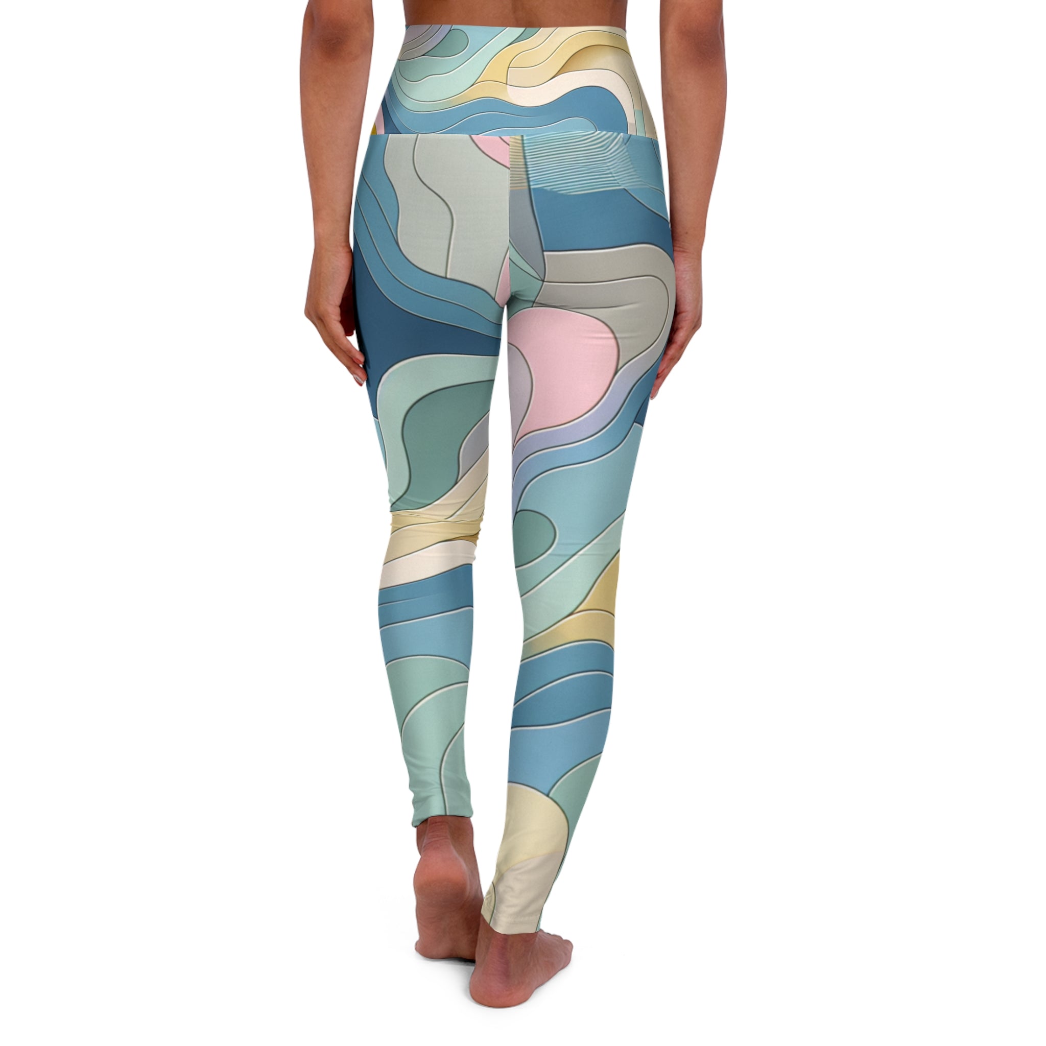 Abstract Pastel Leggings - Modern Aesthetic Design in Soft Hues for Ultimate Comfort and Style