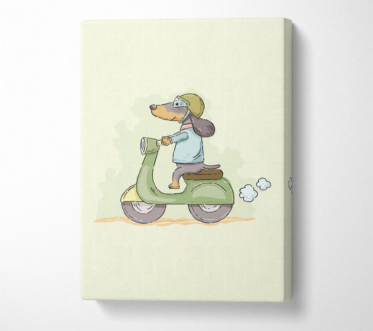 Scooter Dog Canvas Wall Art