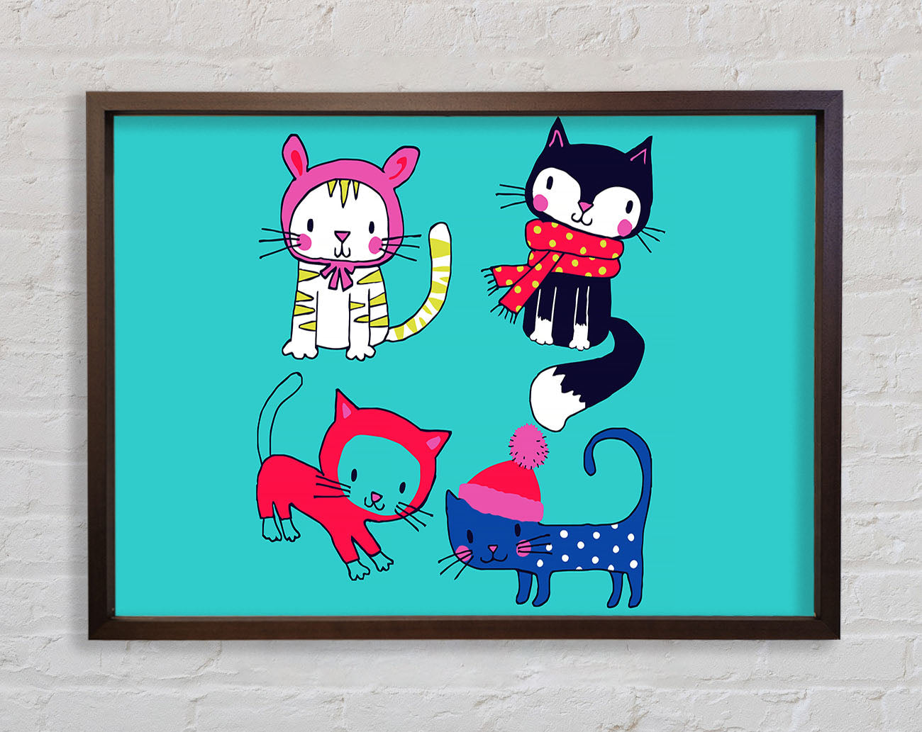 Cats In Winter Framed Wall Art