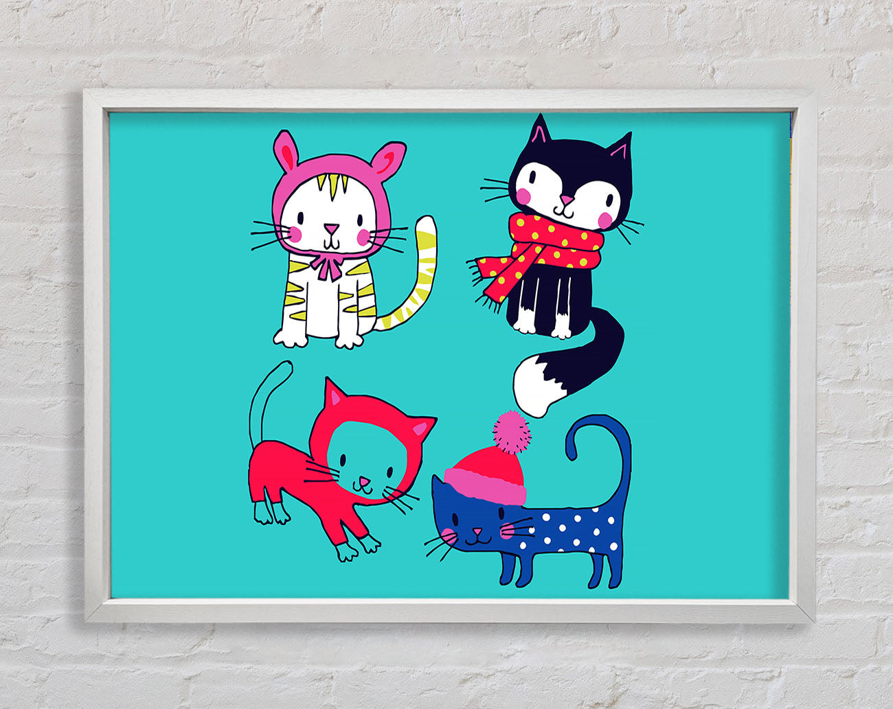 Cats In Winter Framed Wall Art