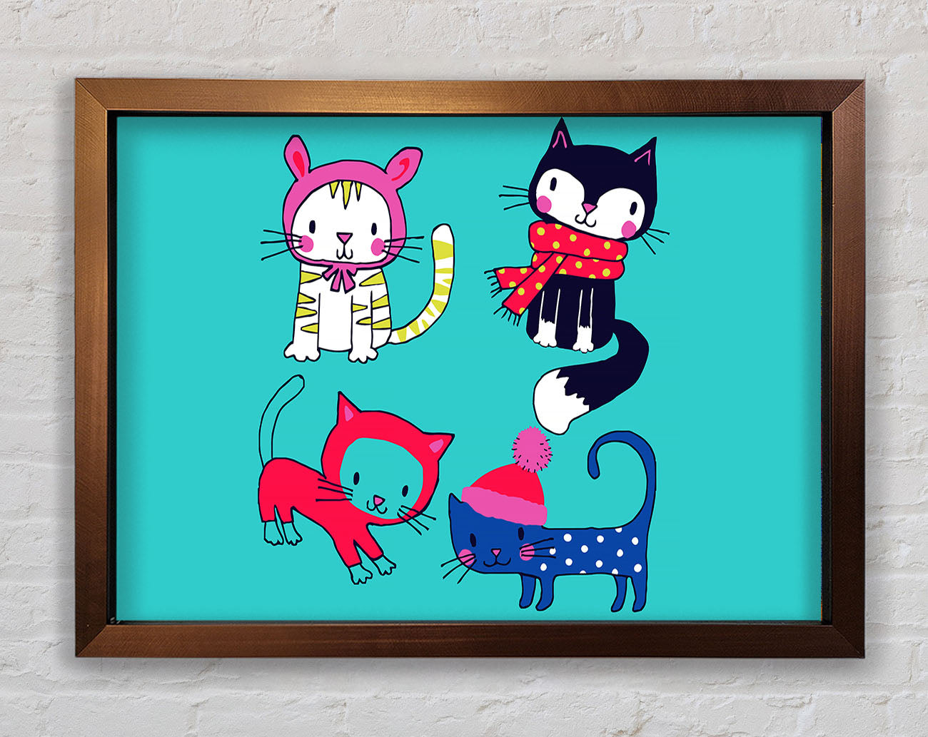 Cats In Winter Framed Wall Art