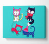 Cats In Winter Canvas Wall Art