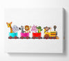 Jungle Friends Train Canvas Wall Art