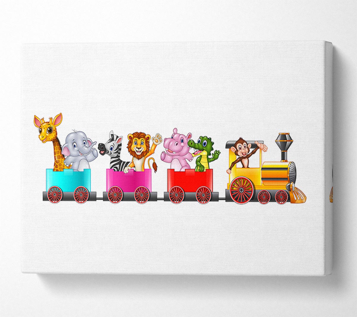 Jungle Friends Train Canvas Wall Art