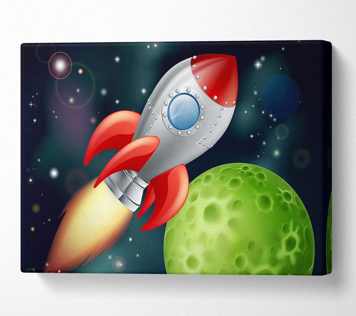 Spaceship Planets Canvas Wall Art
