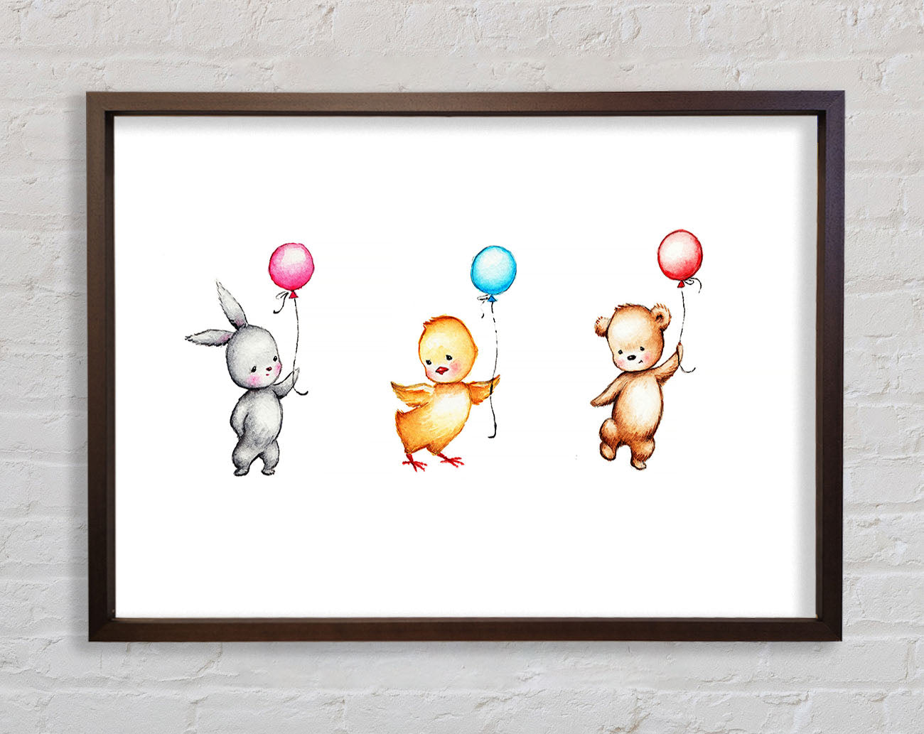 Animal Balloon Family Framed Wall Art