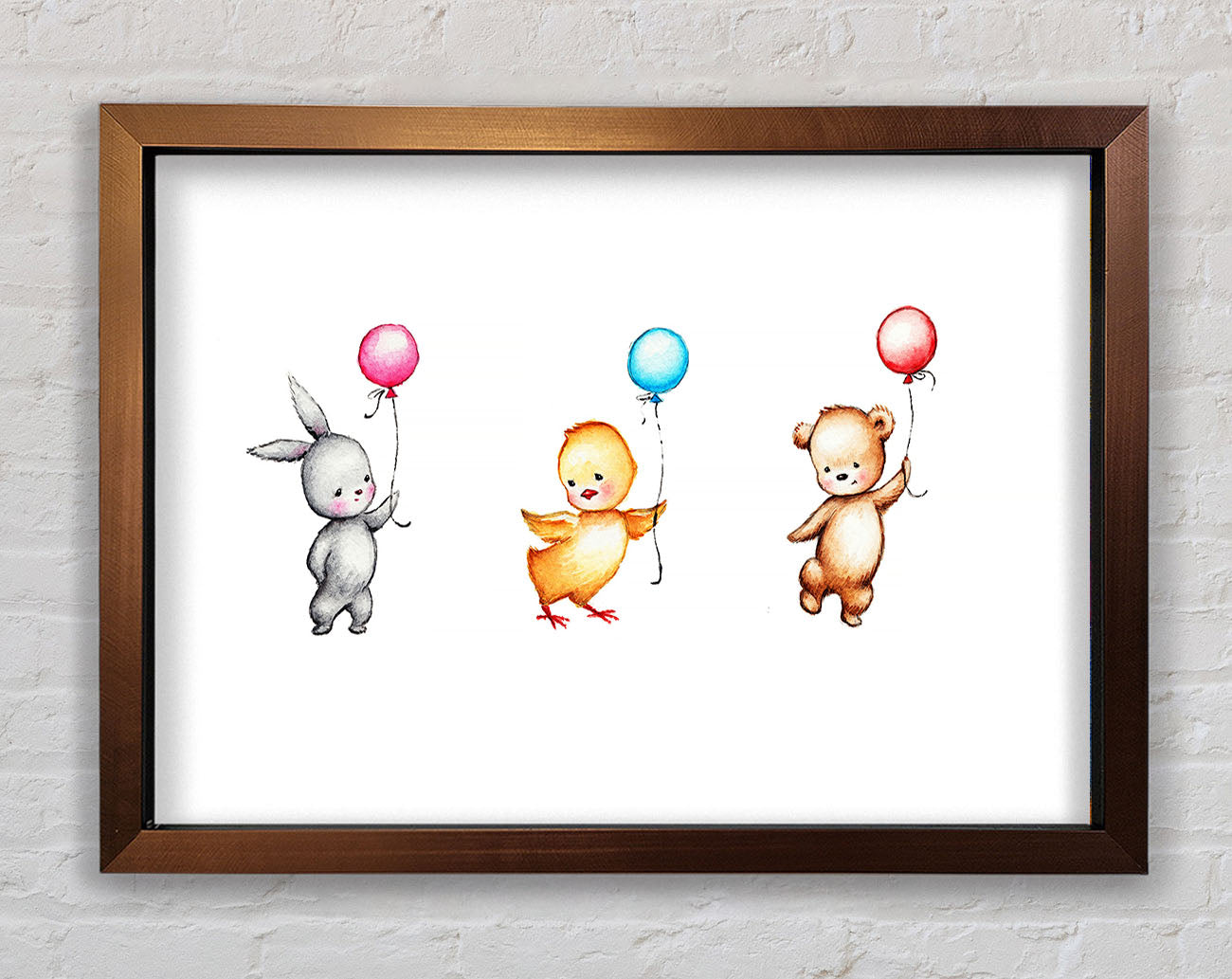 Animal Balloon Family Framed Wall Art