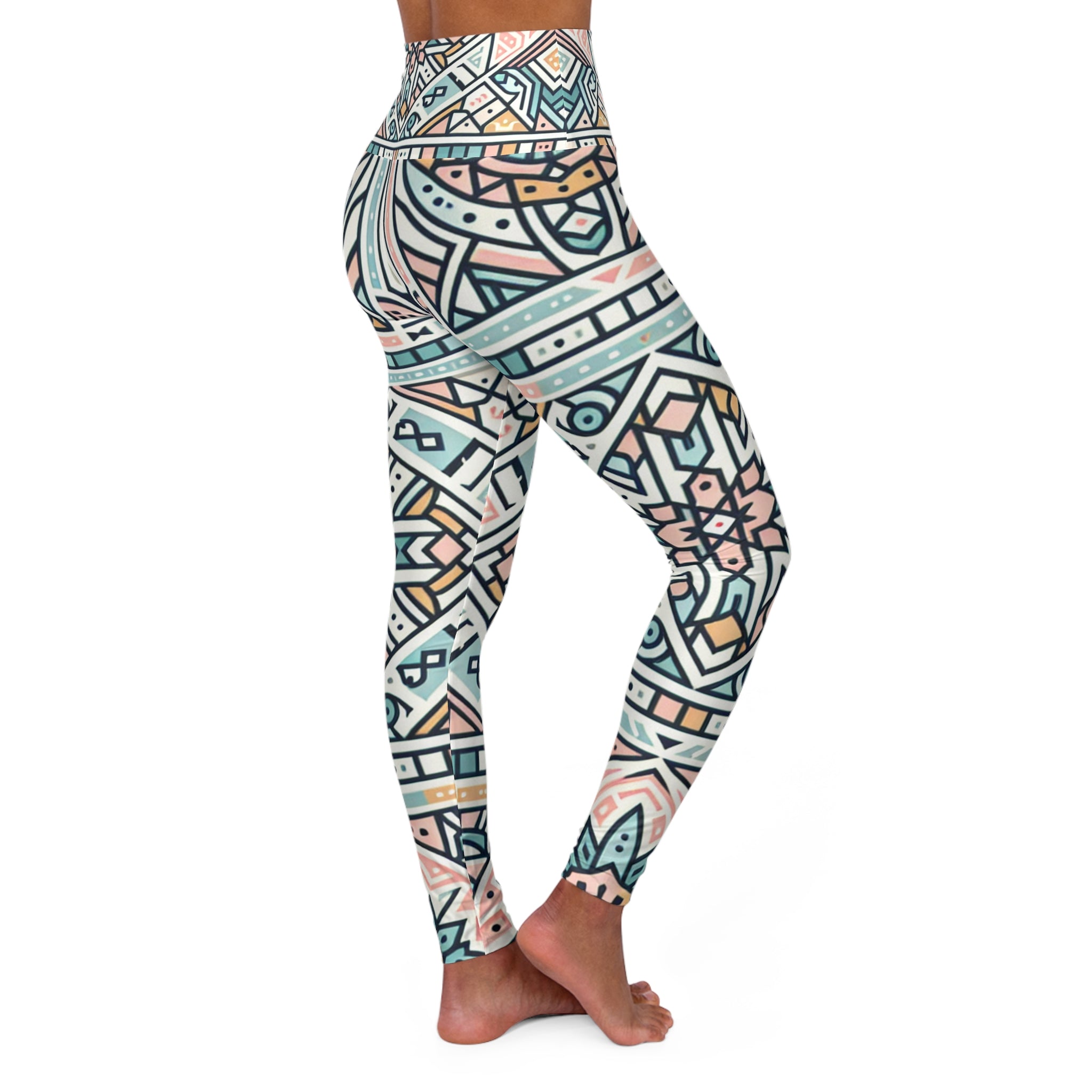 Dazzling Dreams Studio Modern Pattern Design Pastel Leggings - Chic Fitness Essential