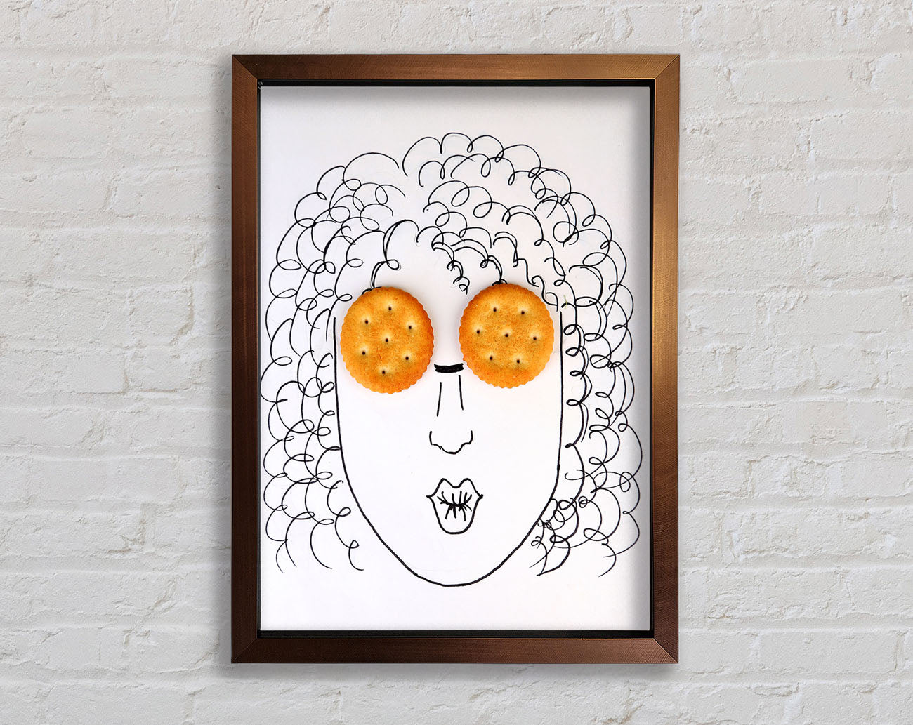 Biscuit Eyes Framed Wall Art