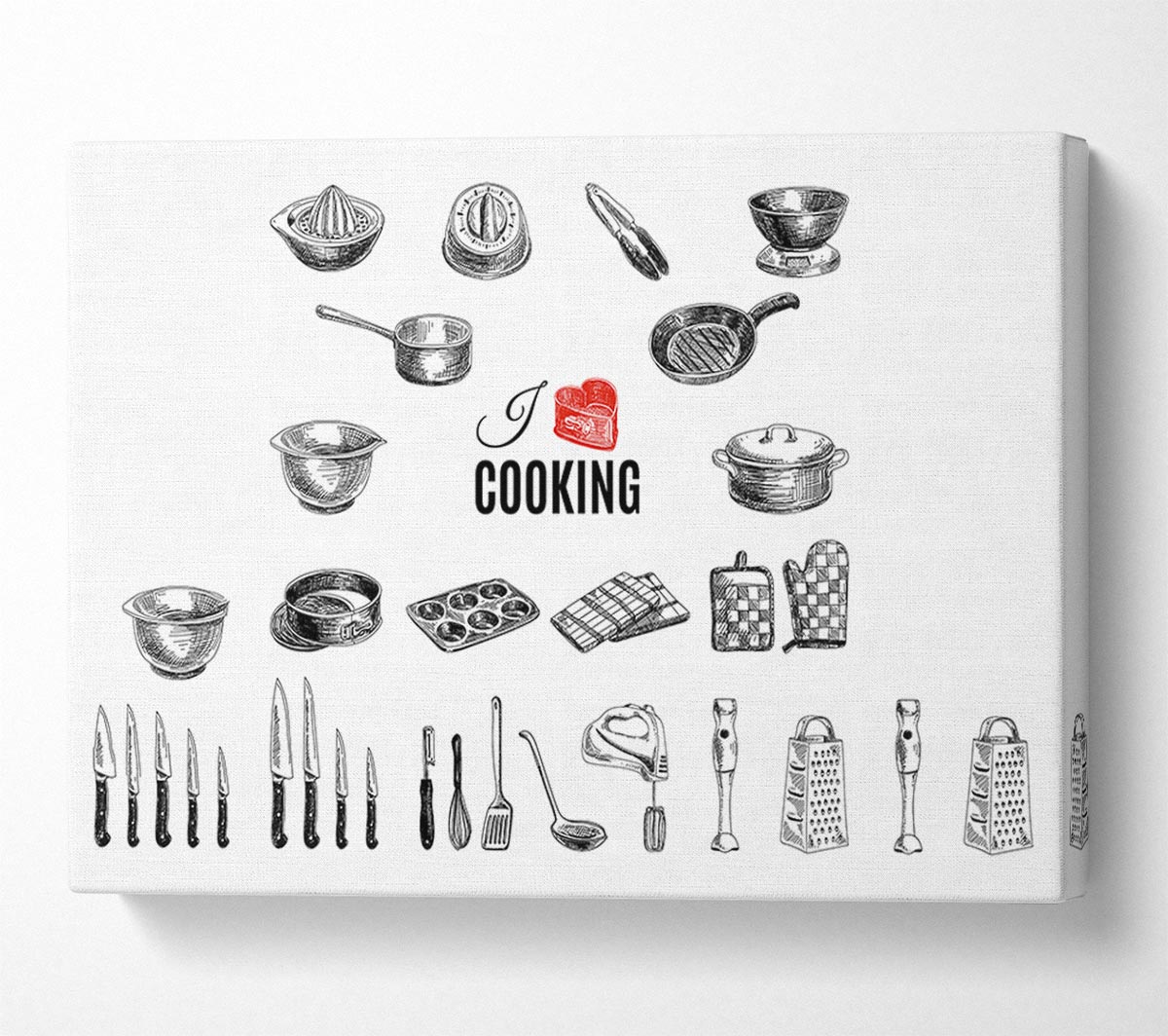 I Love Cooking 8 Canvas Wall Art
