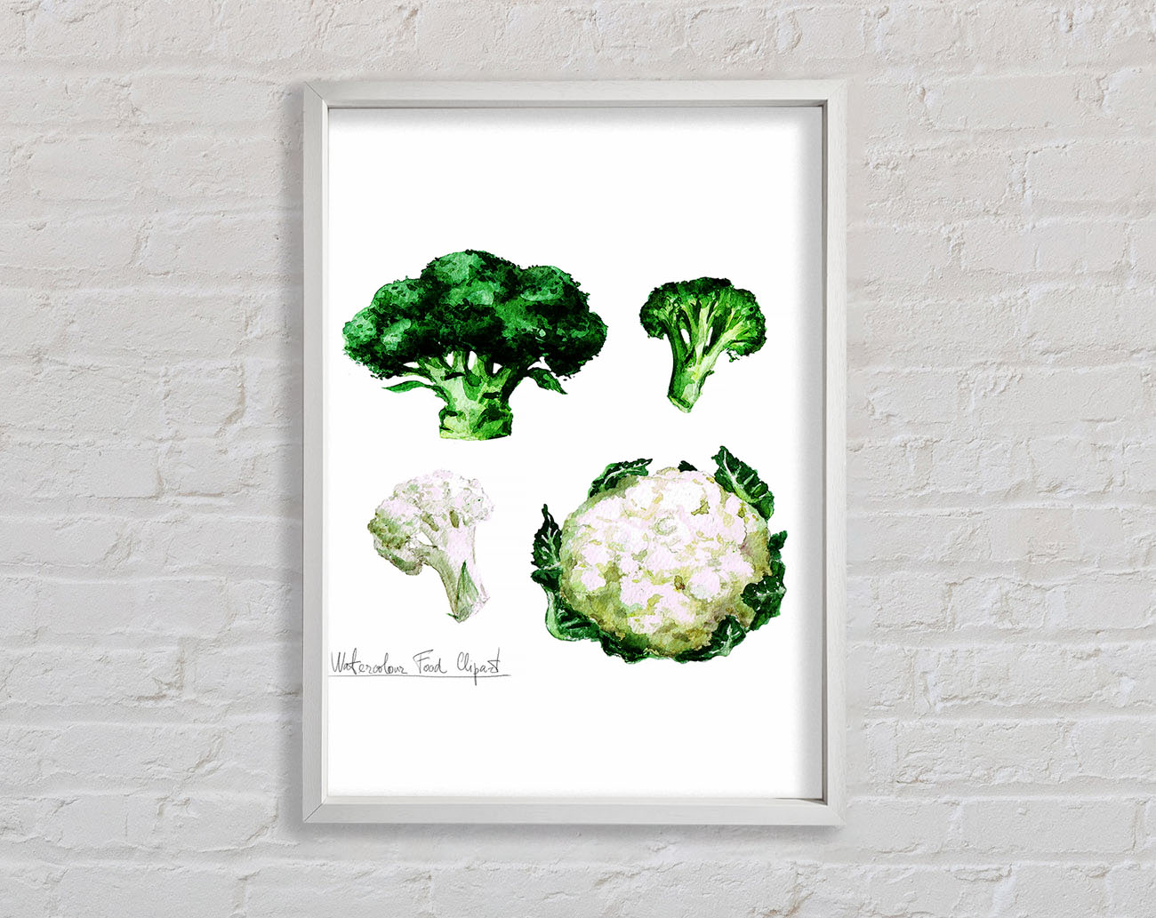 Cauliflower And Broccoli Framed Wall Art
