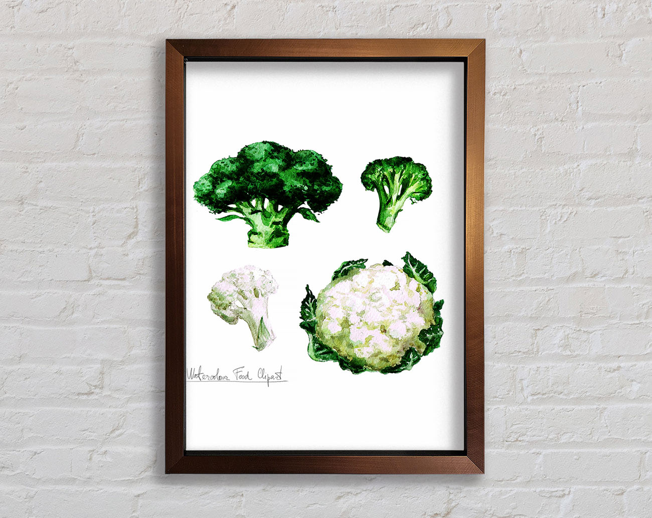 Cauliflower And Broccoli Framed Wall Art