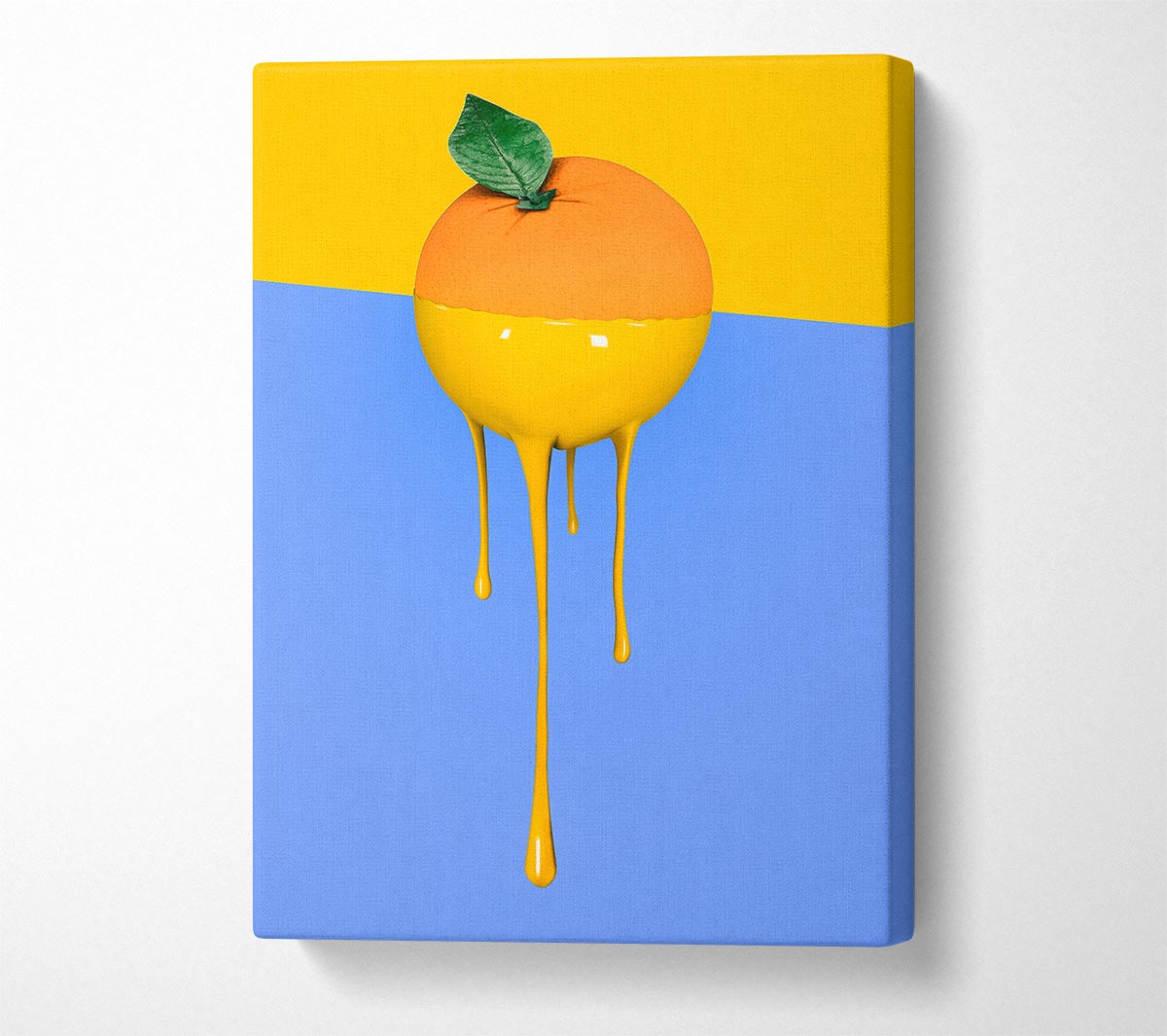 Orange Drip Canvas Wall Art