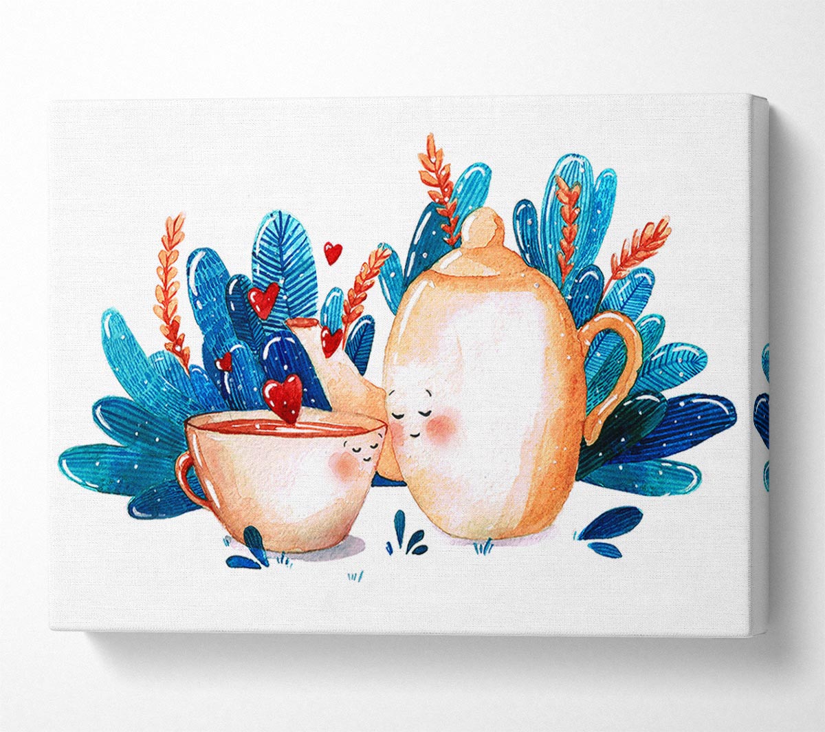 Tea Pot Love Canvas Wall Art