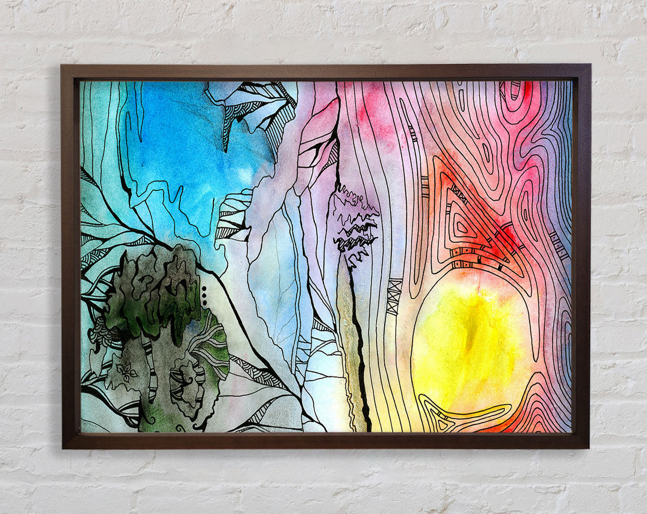 Abstract Sunset Tree Framed Wall Art