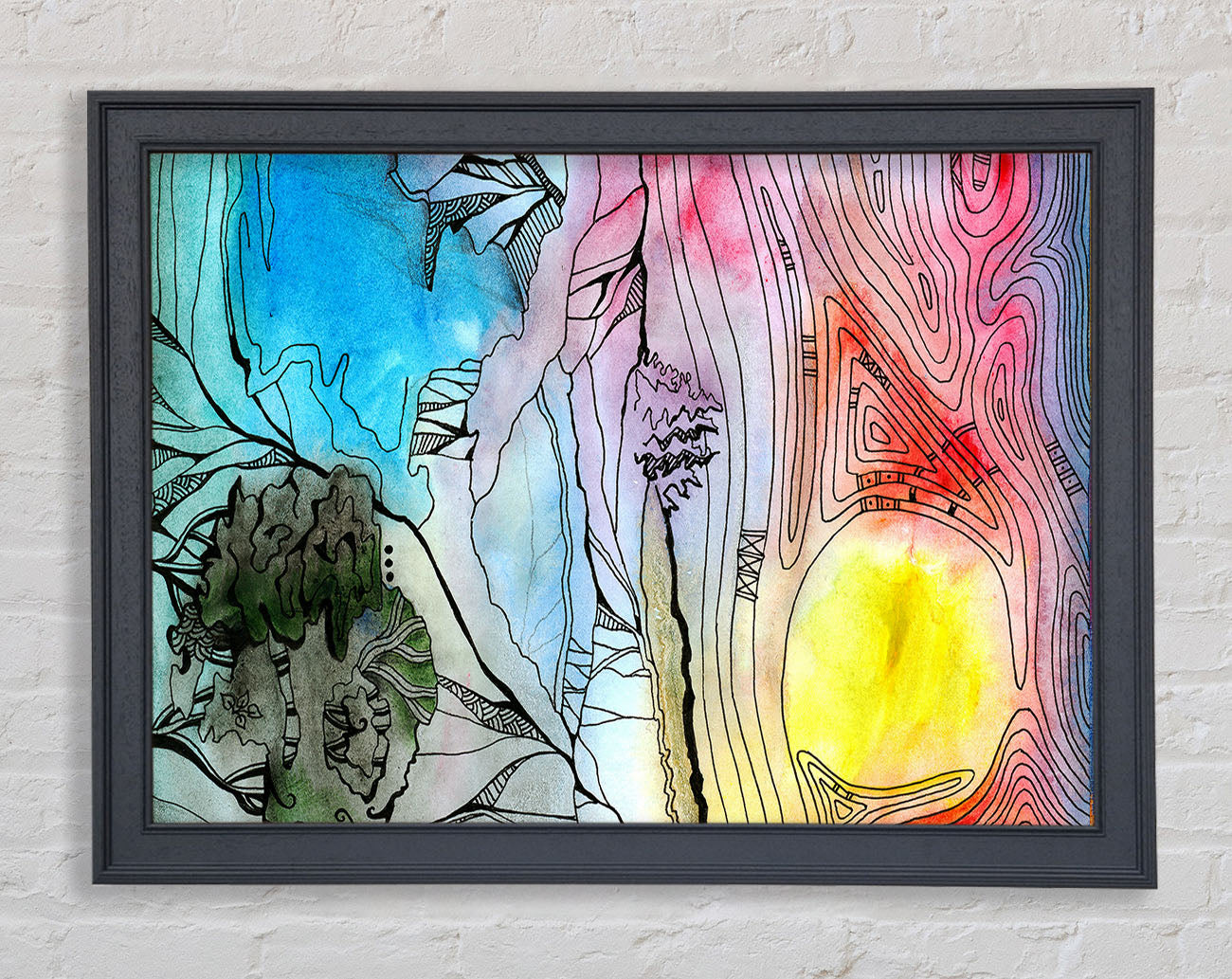 Abstract Sunset Tree Framed Wall Art
