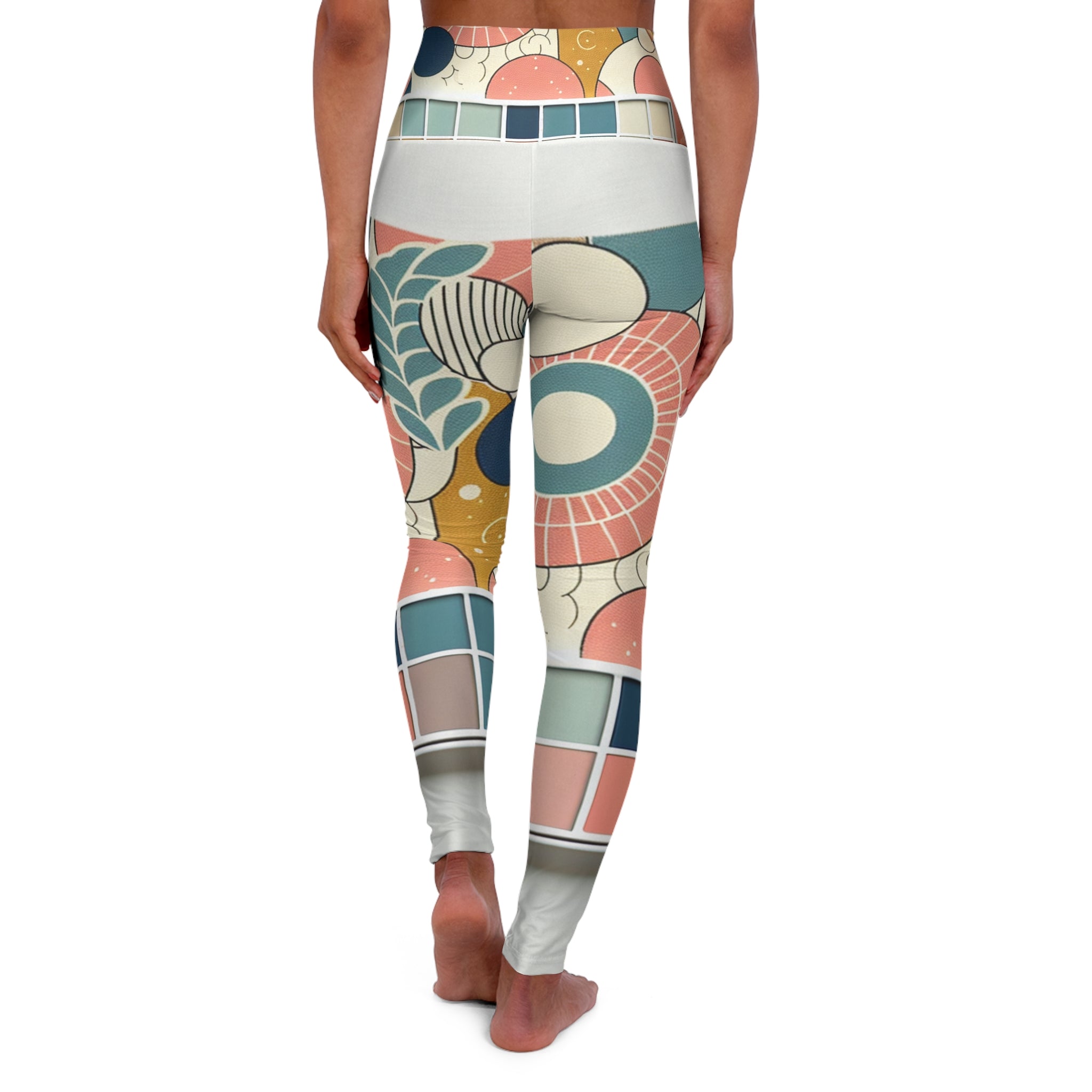 Dazzling Dreams Modern Aesthetic Leggings - Pastel Palette with Bold Design and Innovative Patterns