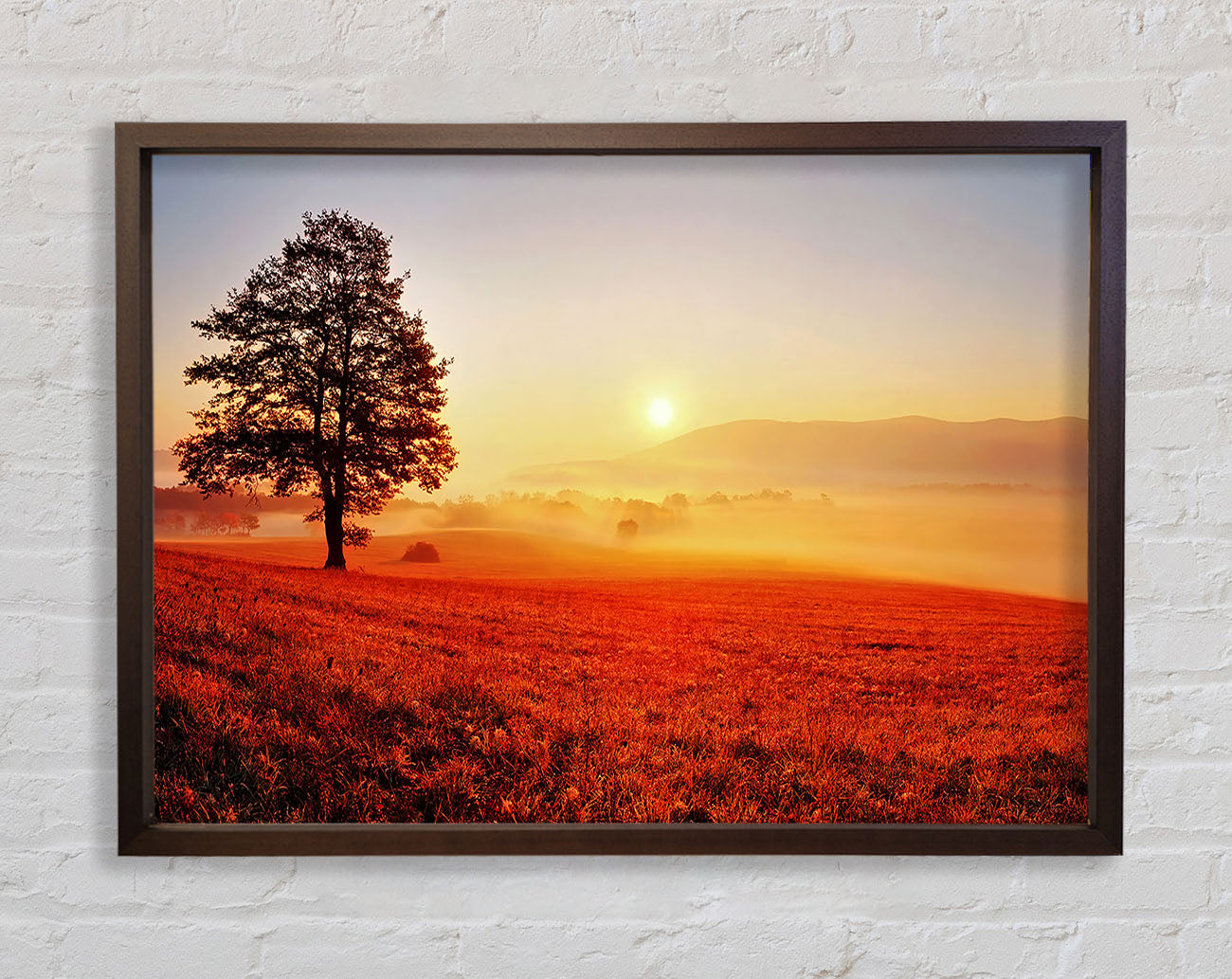 Autumn Sunset Fields Framed Wall Art