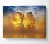 Golden Sunburst Tree Canvas Wall Art