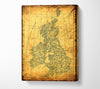 Vintage UK Map Canvas Wall Art